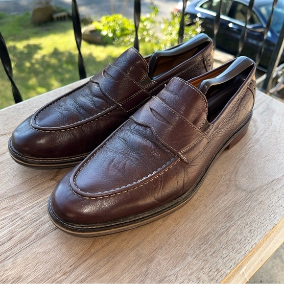 Johnston & Murphy Men's Shoes Size 8.5M Brown Leather Slip-on  Penny Flex - Picture 2 of 11